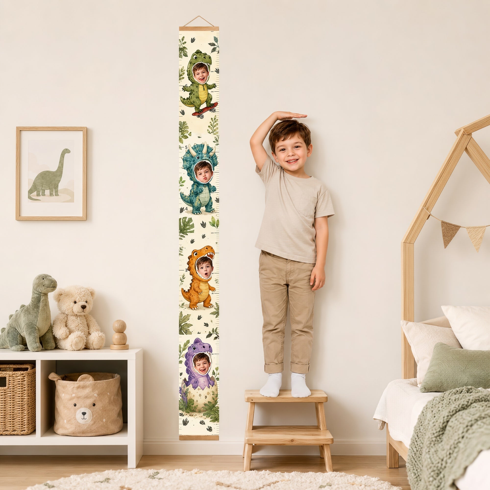 Personalized Height Chart for Kids - Dino