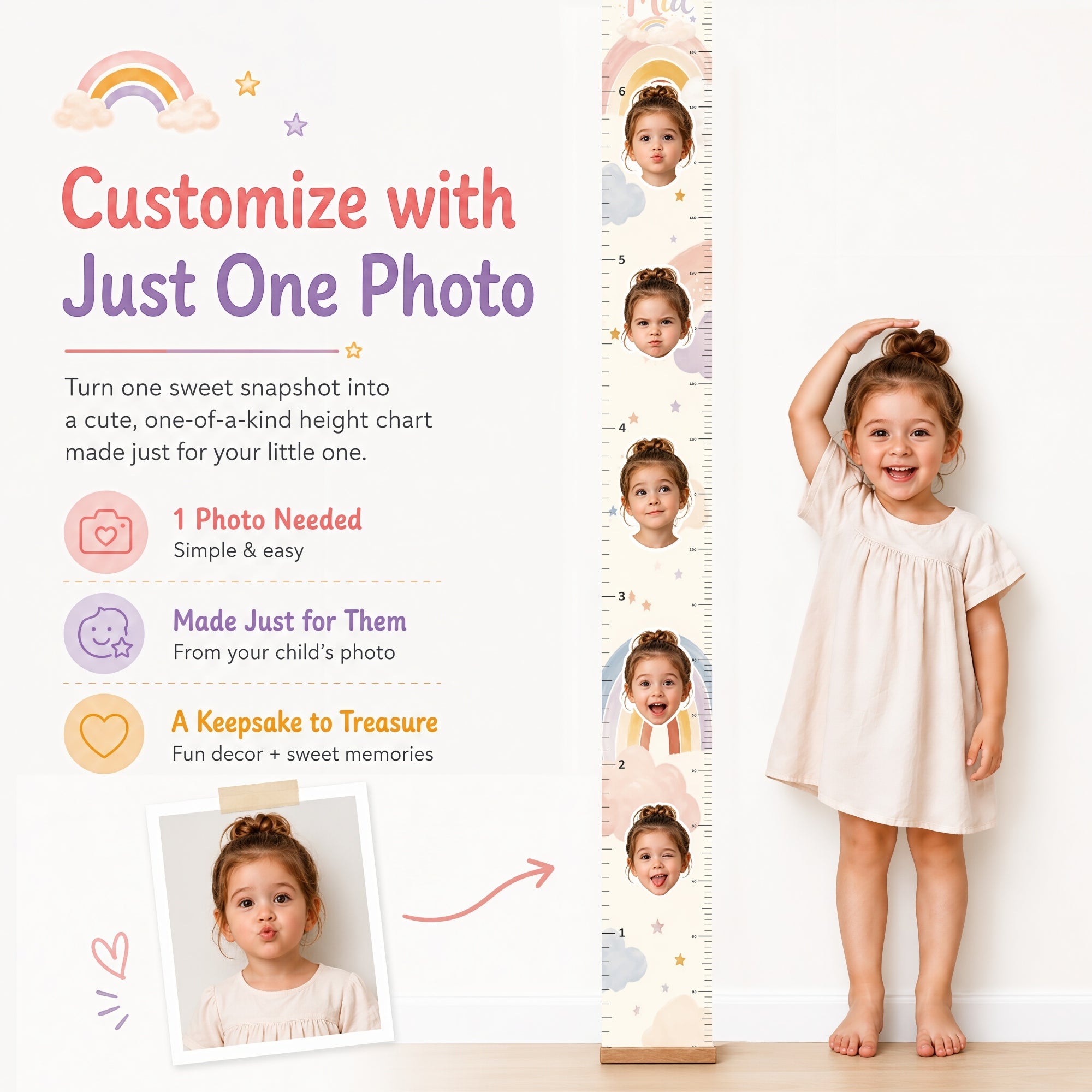 Personalized Height Chart for Kids - Cartoon