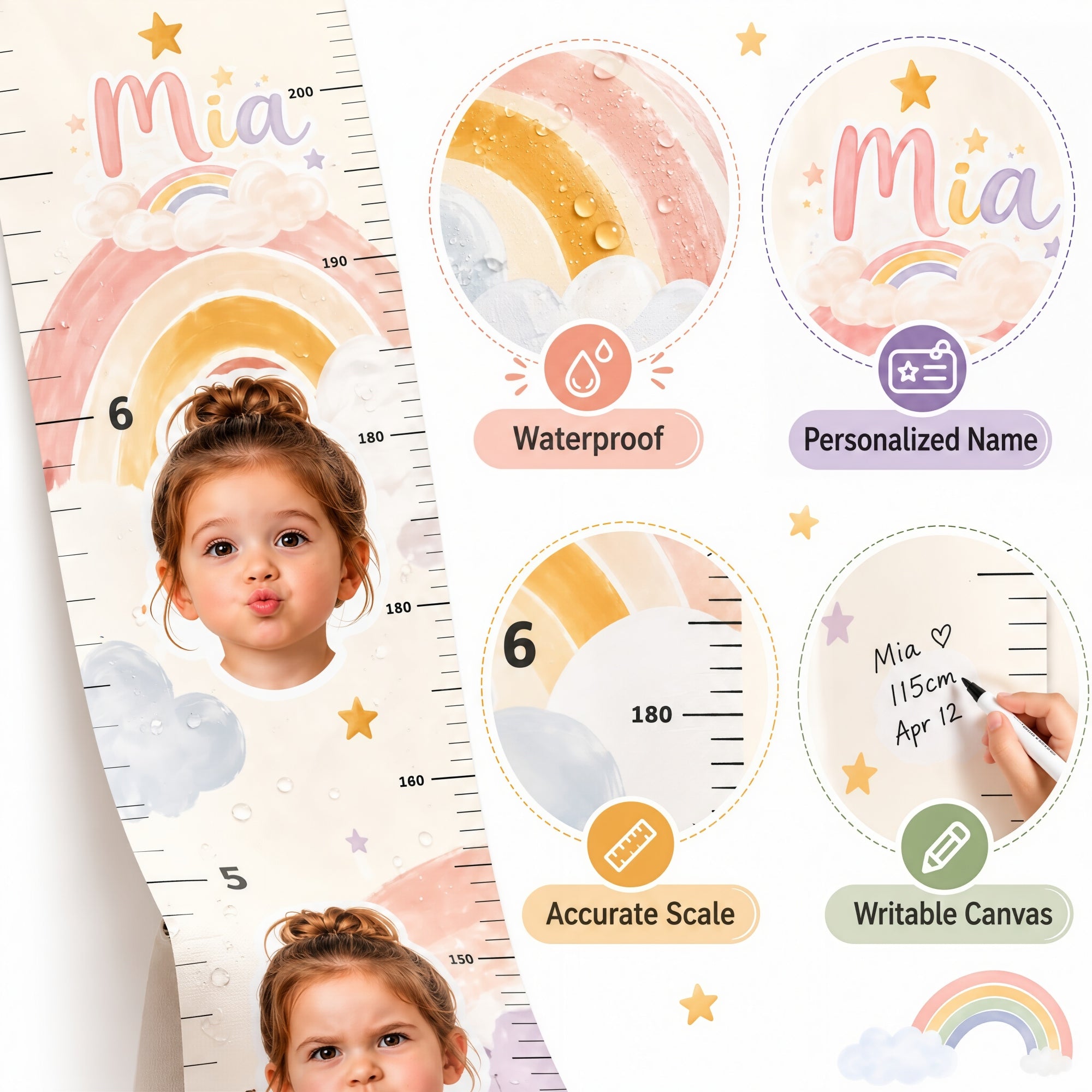 Personalized Height Chart for Kids - Cartoon