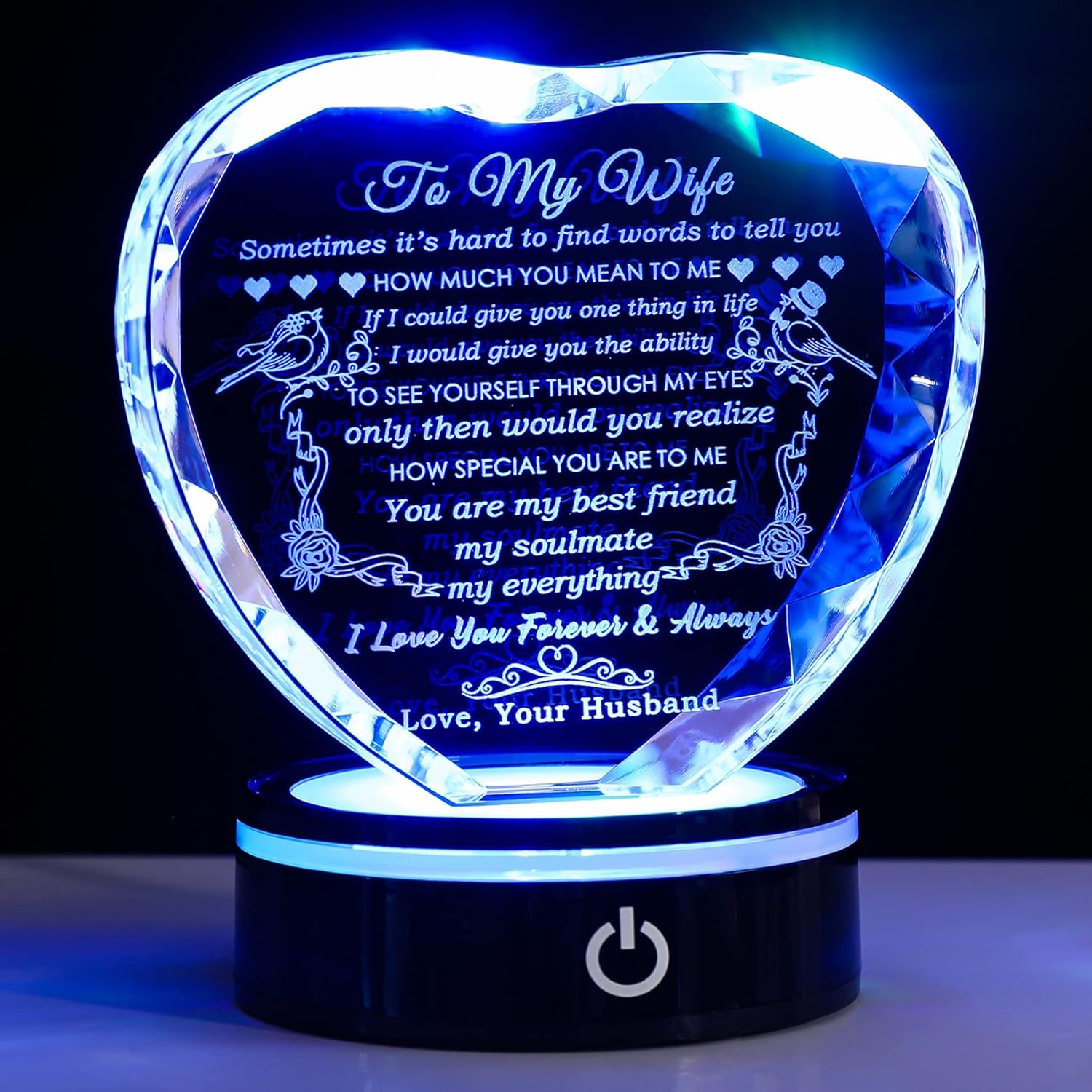 Frozen Your Love in Crystal: Custom 3D LED Photo - Heart