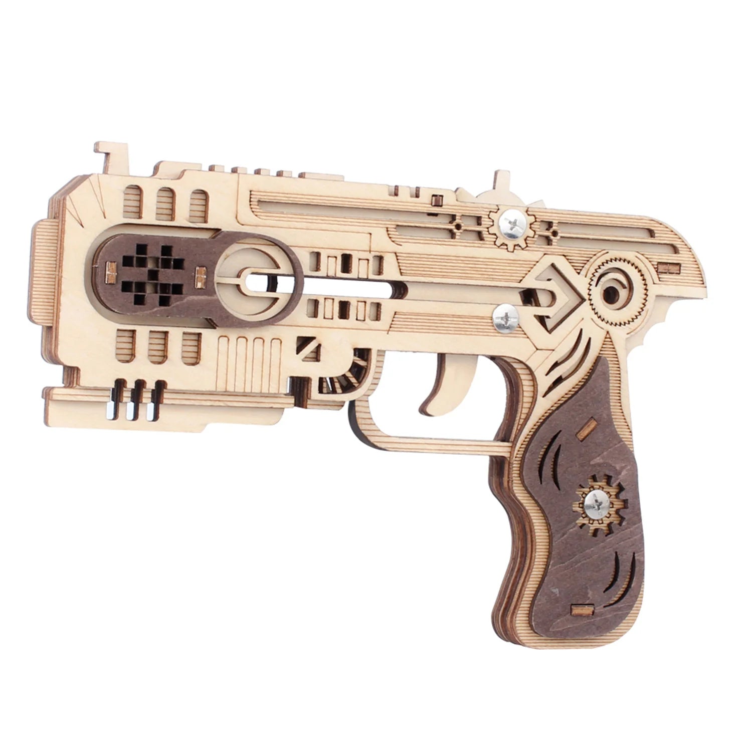 Space Pistol Rubber Band Gun Wooden Puzzle