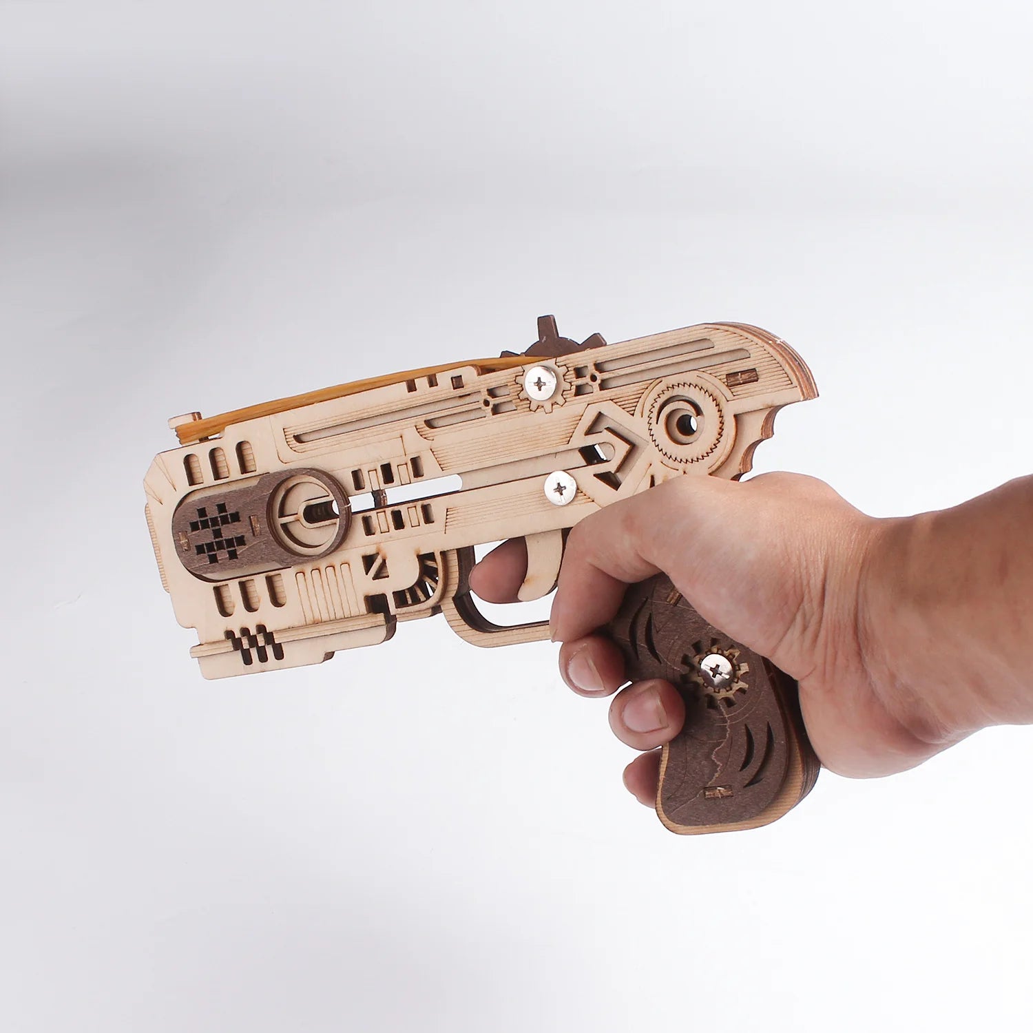 Space Pistol Rubber Band Gun Wooden Puzzle