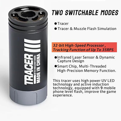 SPITFIRE TRACER III – Mündungsfeuer- und Leuchtspureinheit für Airsoft und Gelblaster mit 14-mm-CCW-Gewindeschnittstelle