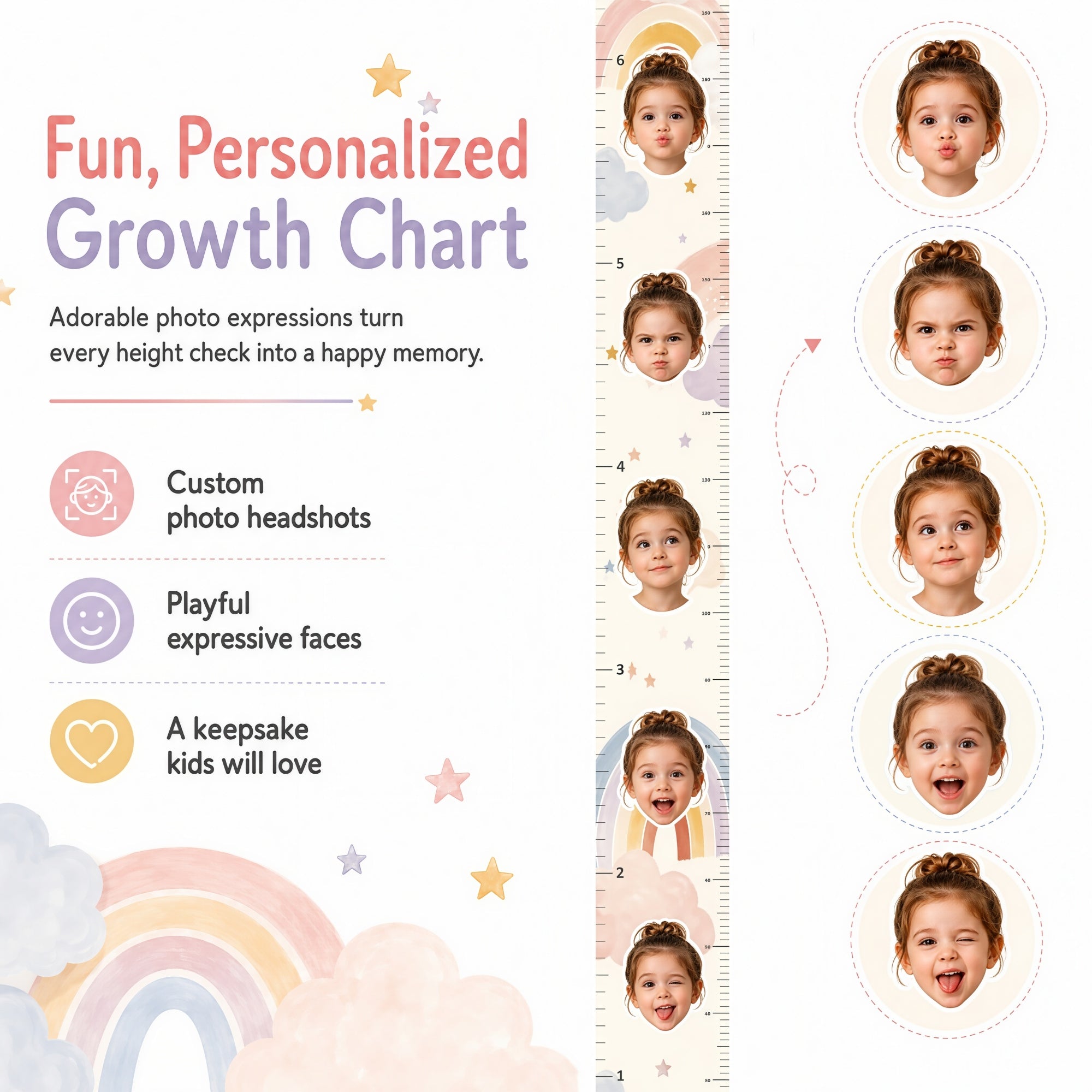 Personalized Height Chart for Kids - Cartoon