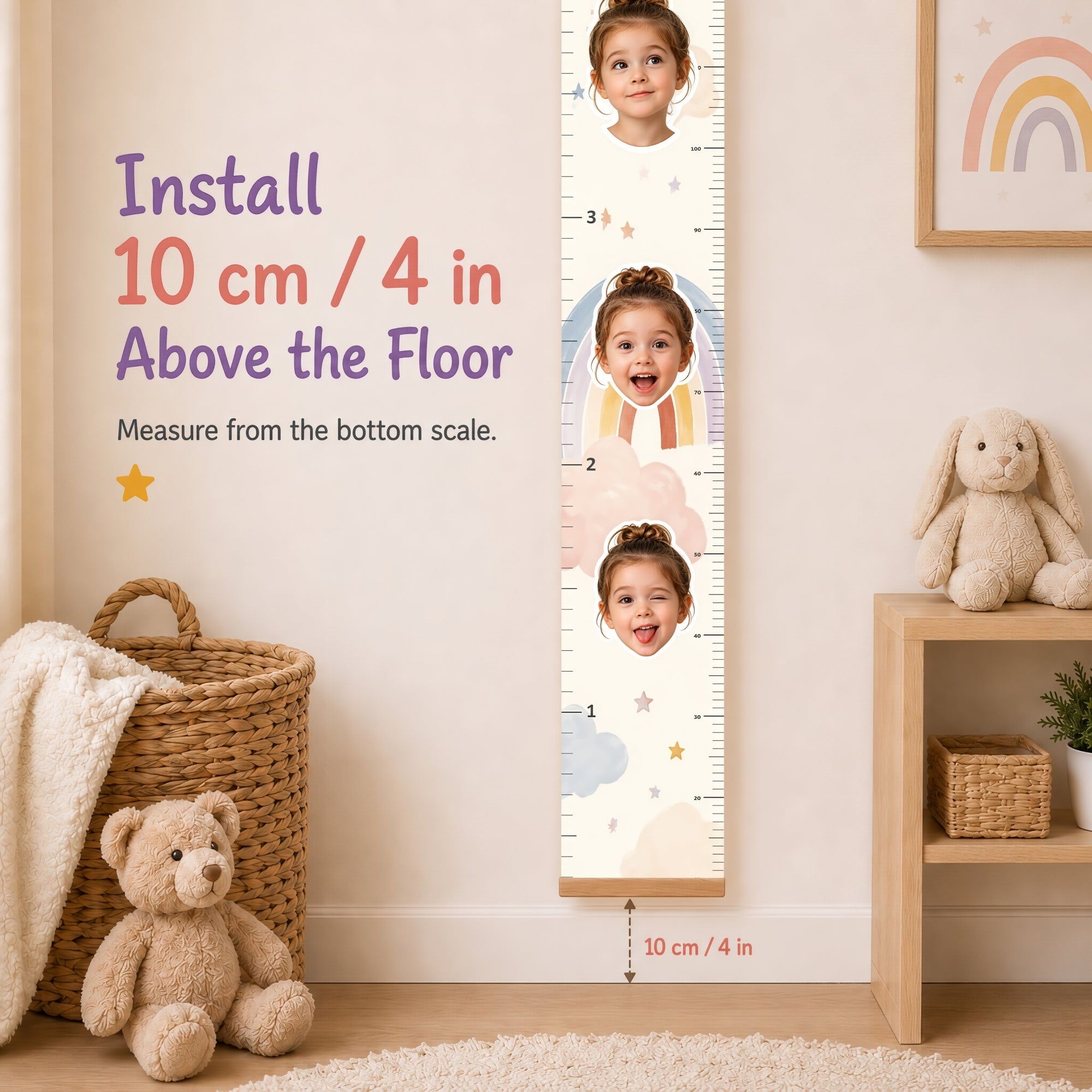Personalized Height Chart for Kids - Cartoon