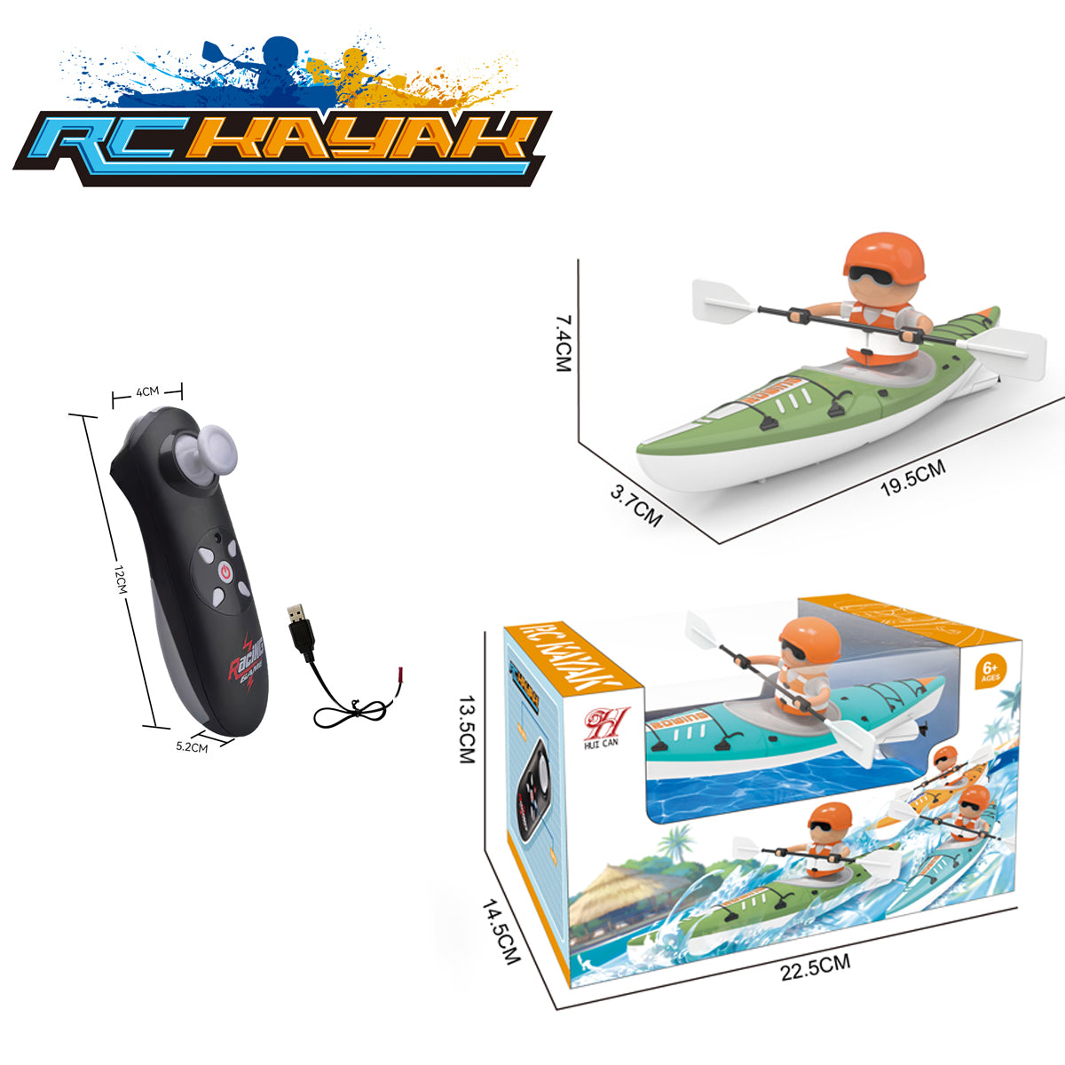 HUI CAN Remote Control Paddle Boat