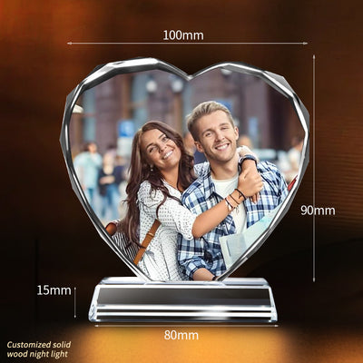 Frozen Your Love in Crystal: Custom 3D LED Photo - Heart