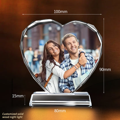 Frozen Your Love in Crystal: Custom 3D LED Photo - Heart