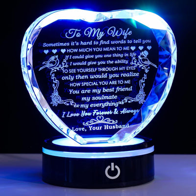 Frozen Your Love in Crystal: Custom 3D LED Photo - Heart
