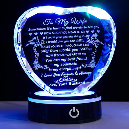Frozen Your Love in Crystal: Custom 3D LED Photo - Heart