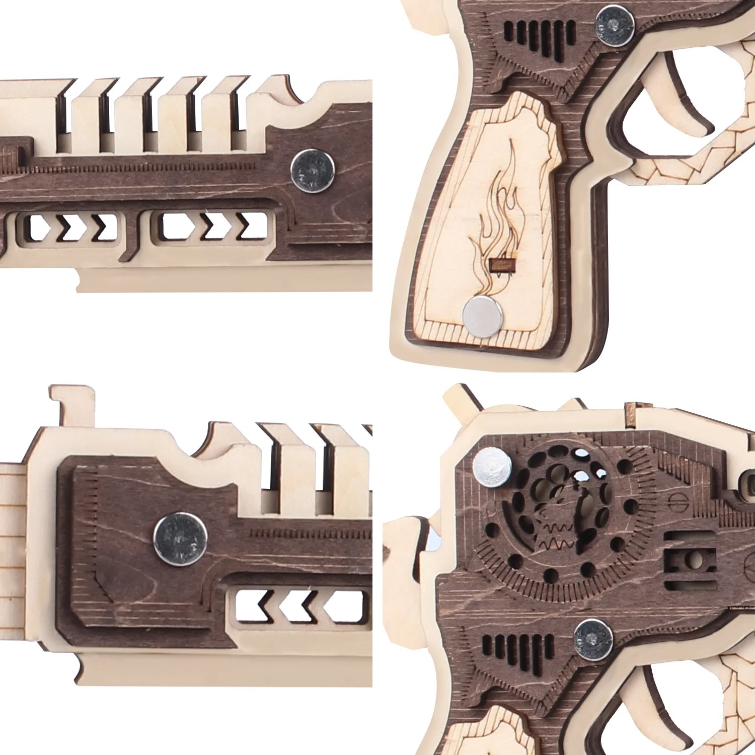 Wooden Toy Gun Puzzle Desert Eagle Band Gun