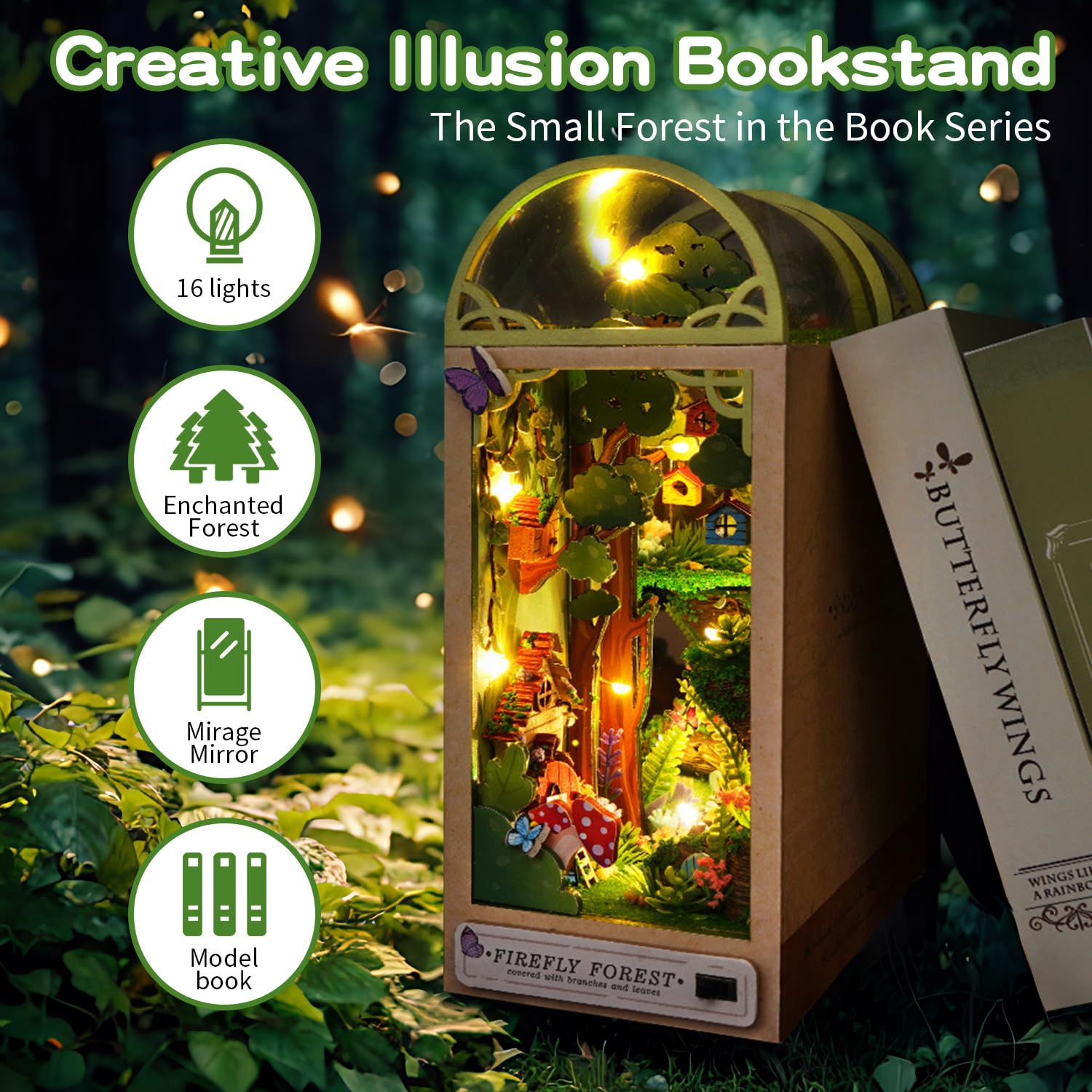 DlY Dollhouse Booknook · Firefly Forest